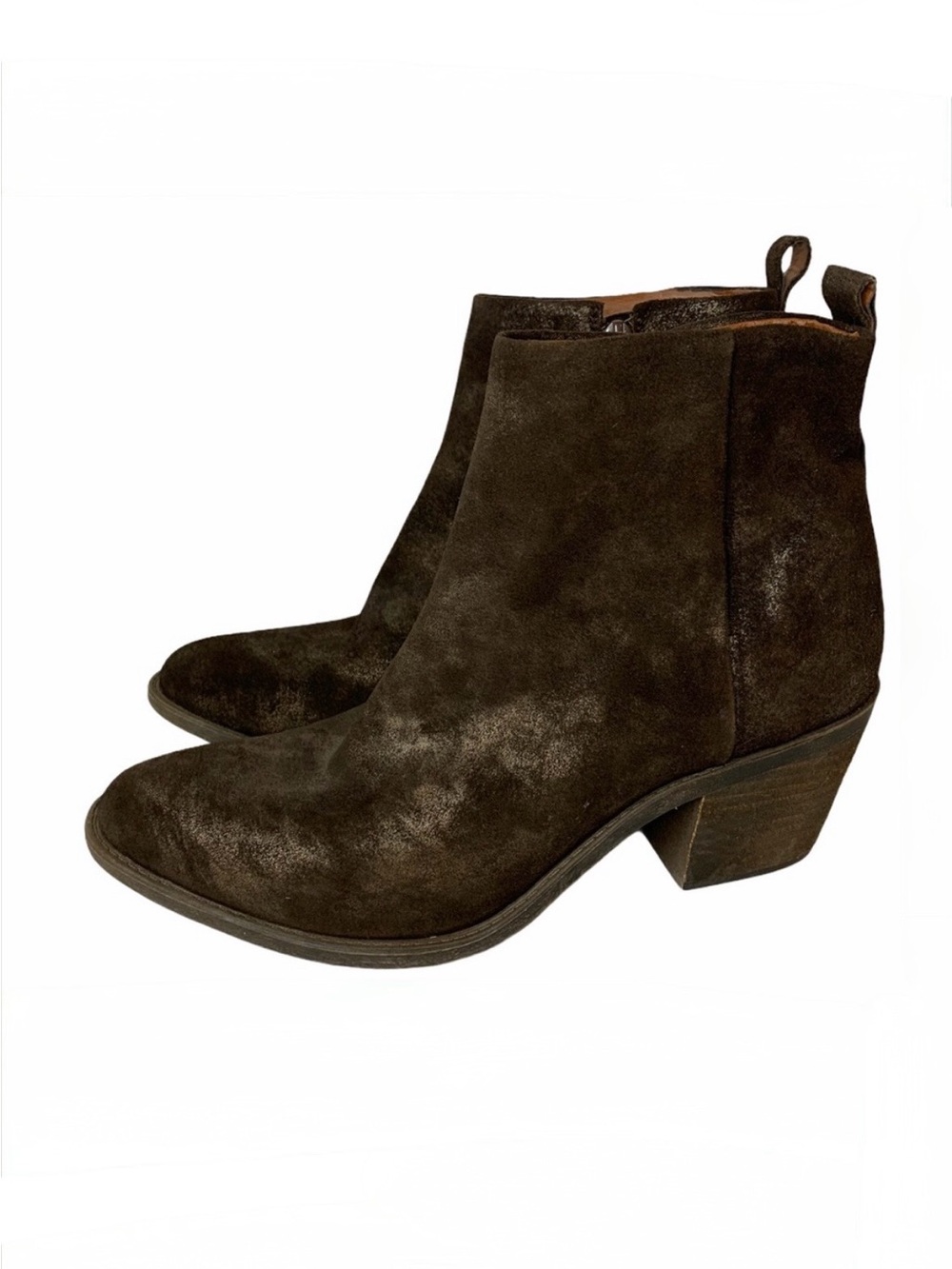 Lucky Brand Natania 9 medium bootie bracken suede zip moto western